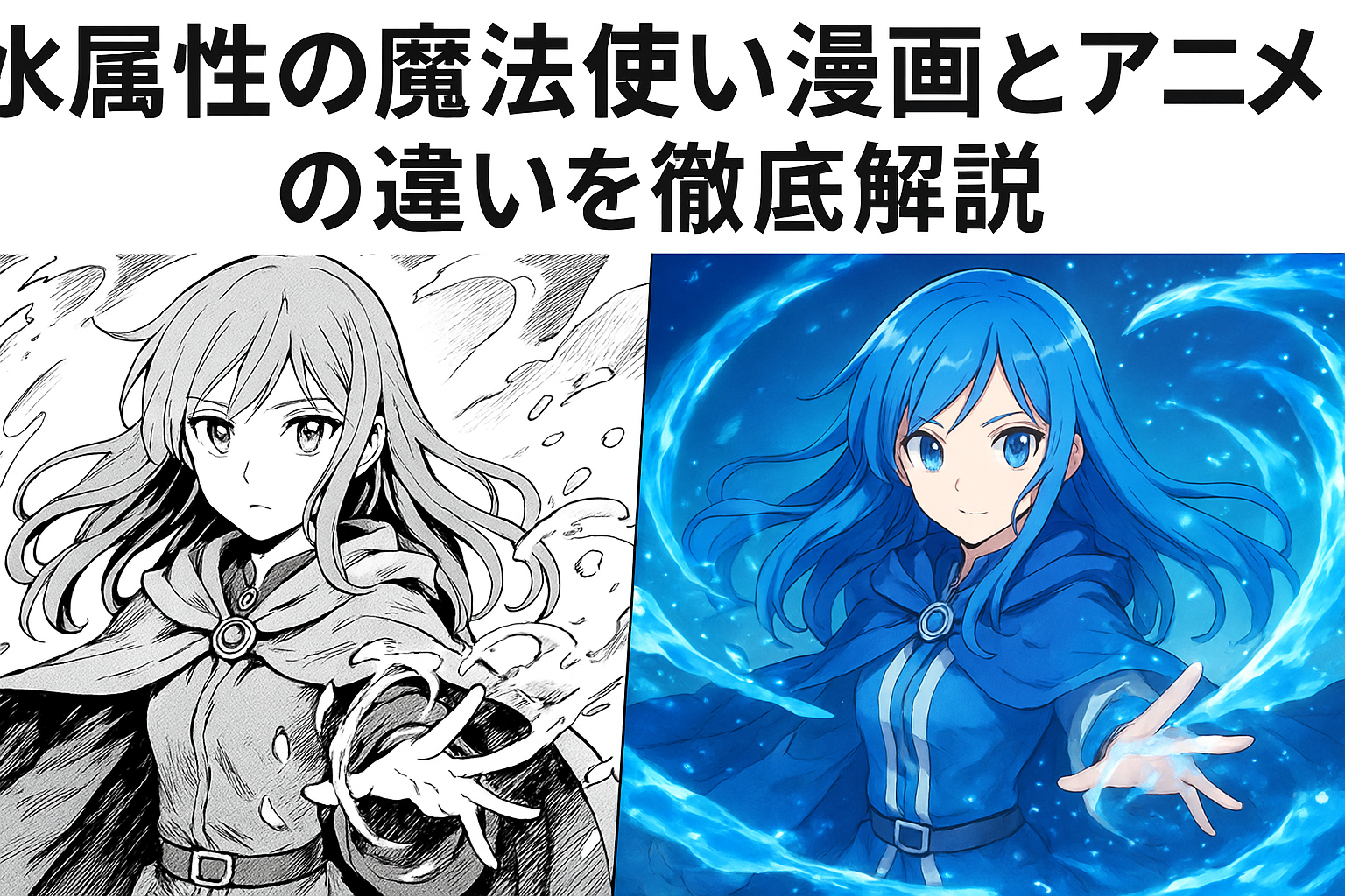 水属性の魔法使い漫画とアニメの違い｜作画やキャラデザインを比較