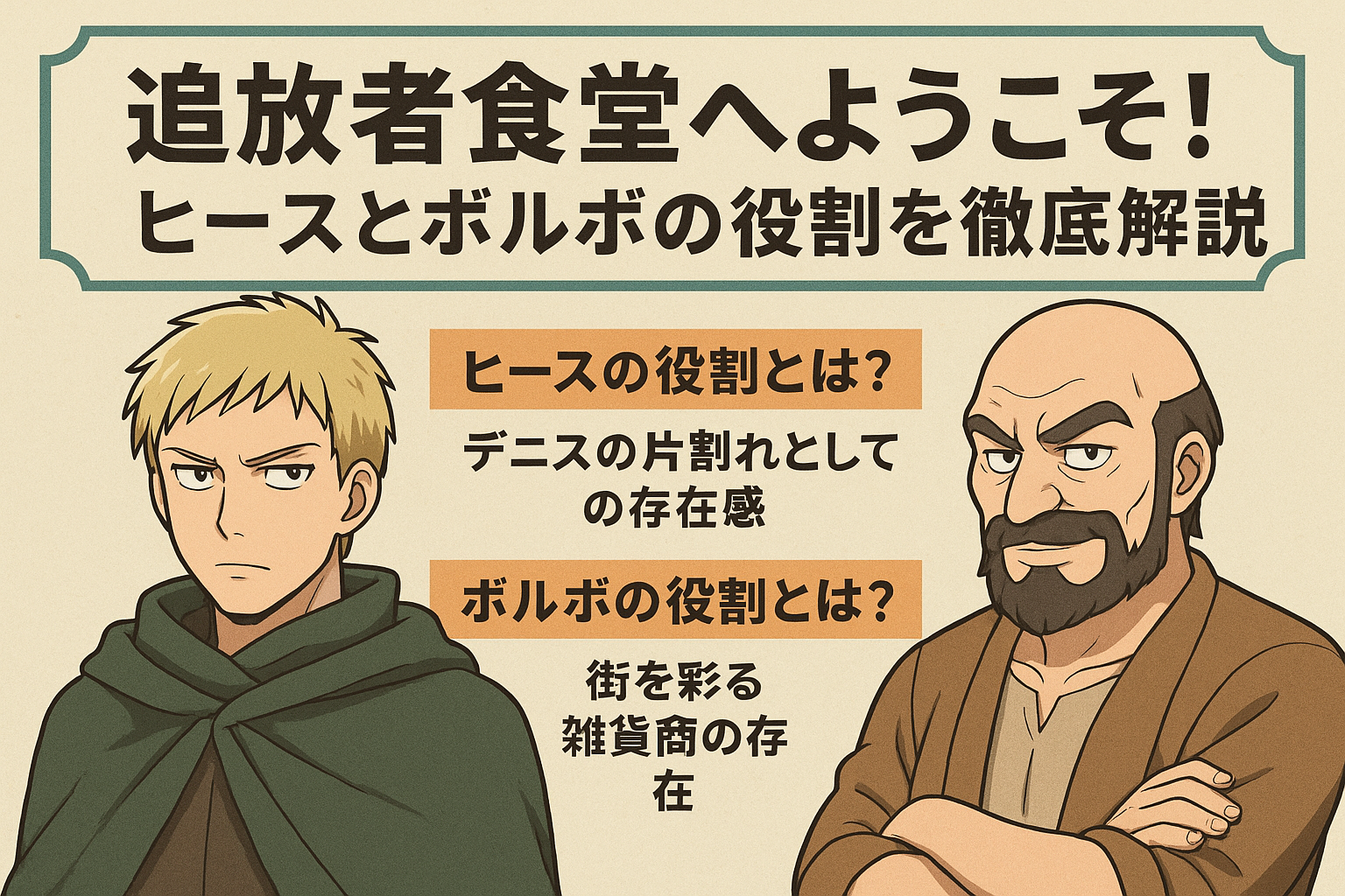 追放者食堂へようこそ！ネタバレ感想：ヒースやボルボの役割とは？