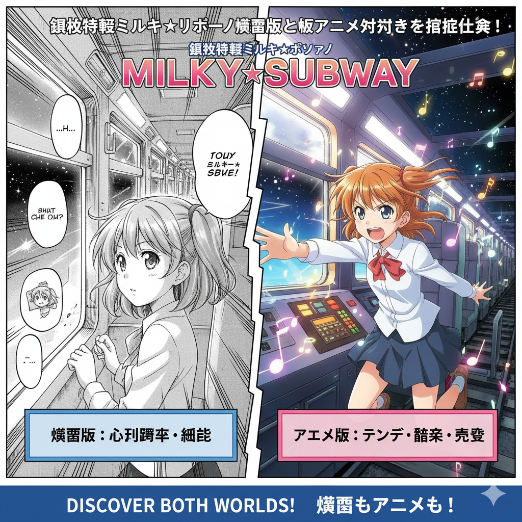 銀河特急ミルキー☆サブウェイ漫画版とアニメの違いを徹底比較！