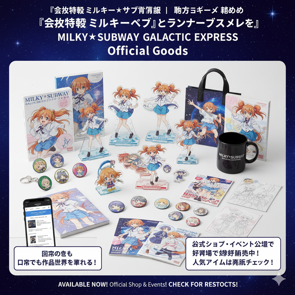 『銀河特急 ミルキー☆サブウェイ』公式グッズ情報｜購入方法とラインナップまとめ