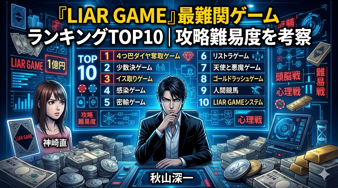 『LIAR GAME』最難関ゲームランキングTOP10｜攻略難易度を考察