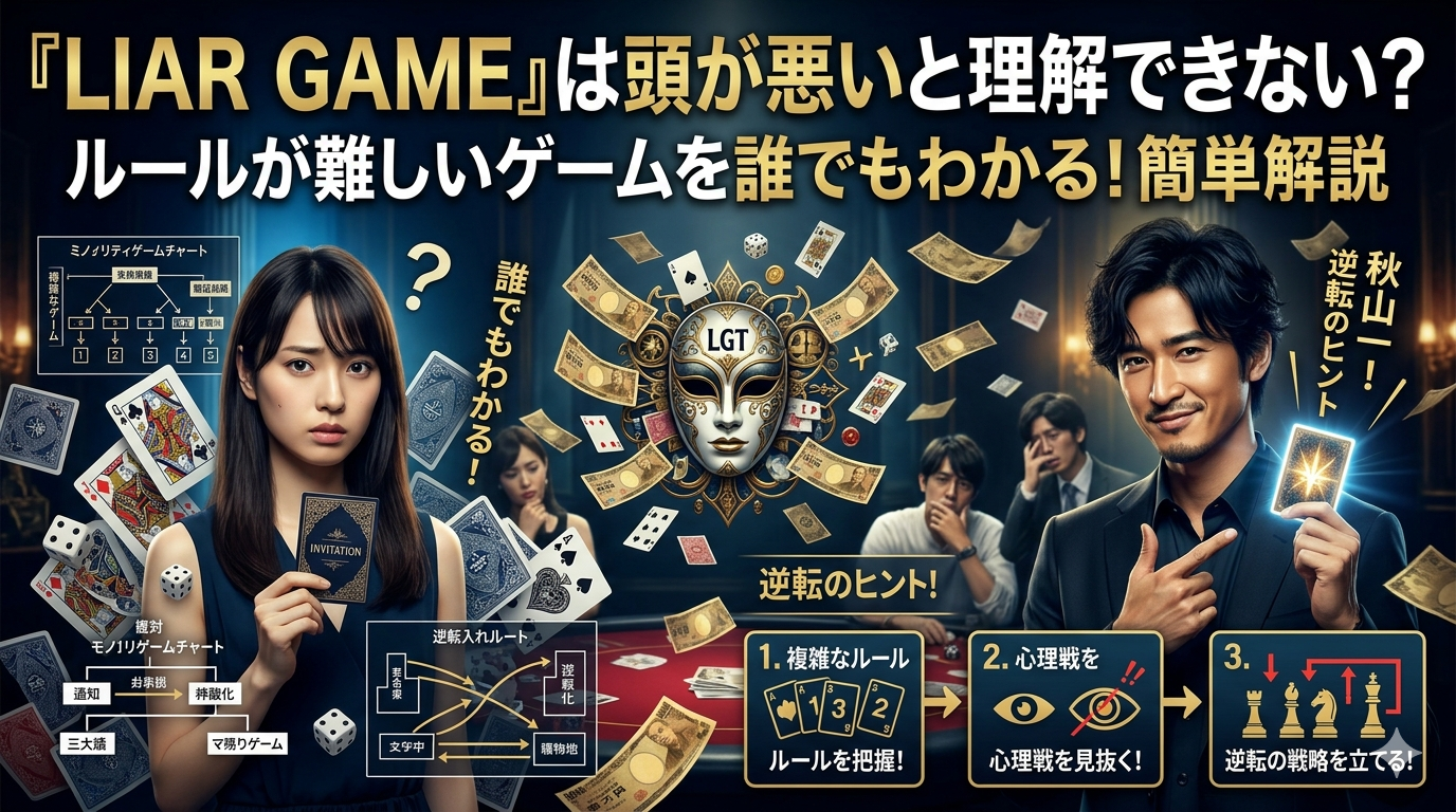 『LIAR GAME』は頭が悪いと理解できない？ルールが難しいゲームを簡単解説
